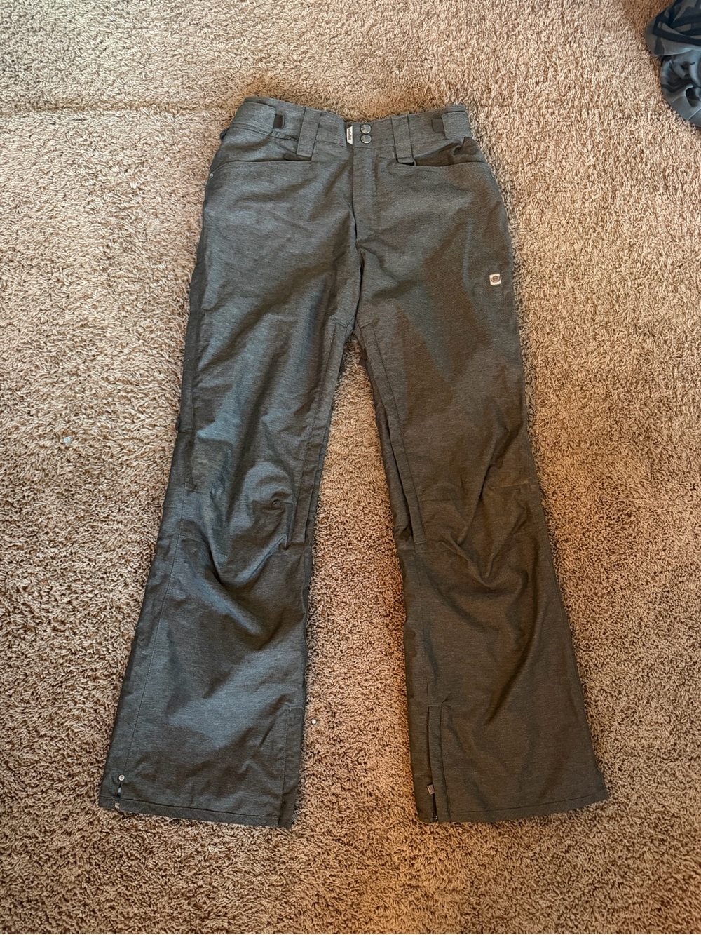 Planet Earth Men's Charcoal Gray Snow Pants with Logo Trim